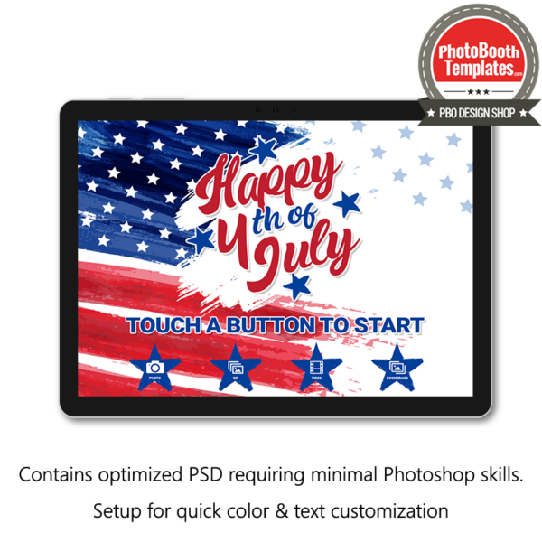 Modern watercolor fourth of July welcome screens (PSD)