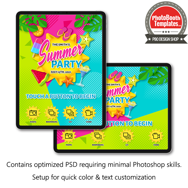 summer sunshine photo booth welcome screen ipad Snappic