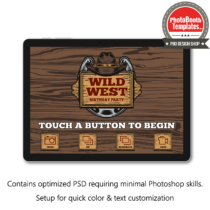 Wild western photo booth welcome screen surface pro