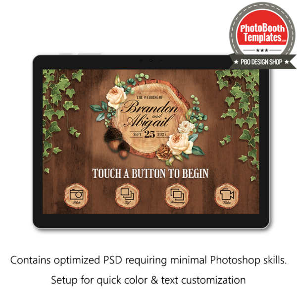 rustic woodland tree slice welcome screen surface pro