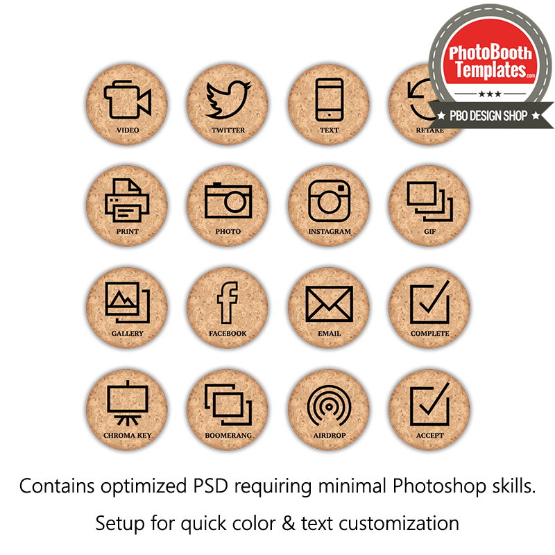 Wine celebration photo booth screen buttons