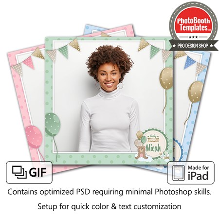 Teddy Bear Baby Shower Square (iPad)