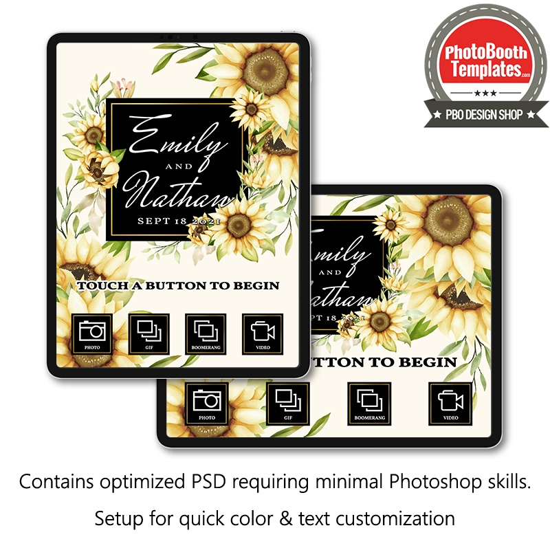 splendid sunflowers photo booth welcome screen ipad snappic