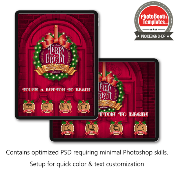 Festive Christmas Wreath iPad Welcome Screens