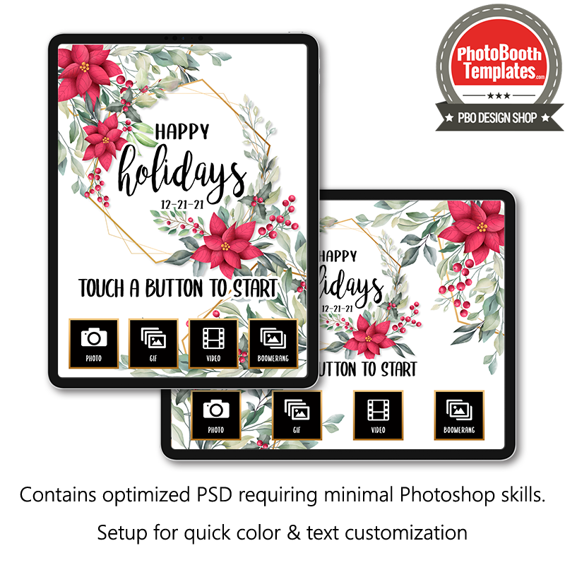 Geometric Poinsettia iPad Welcome Screens