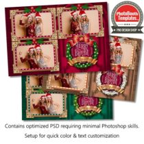 Festive Christmas Wreath Postcard