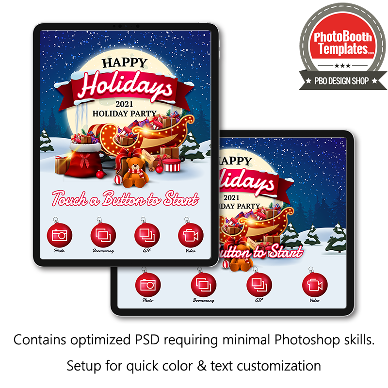 Santa’s Sleigh iPad Welcome Screens