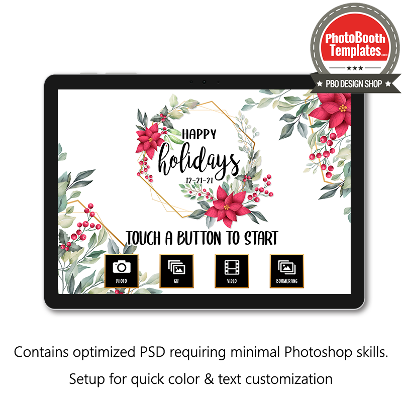 Geometric Poinsettia PC Welcome Screens