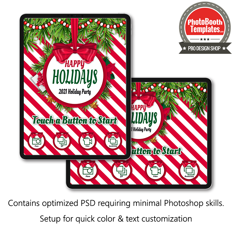 Holiday Stripes iPad Welcome Screens