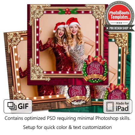 Festive Christmas Wreath Square (iPad)