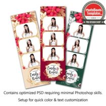 Holiday Poinsettias 3-up Strips
