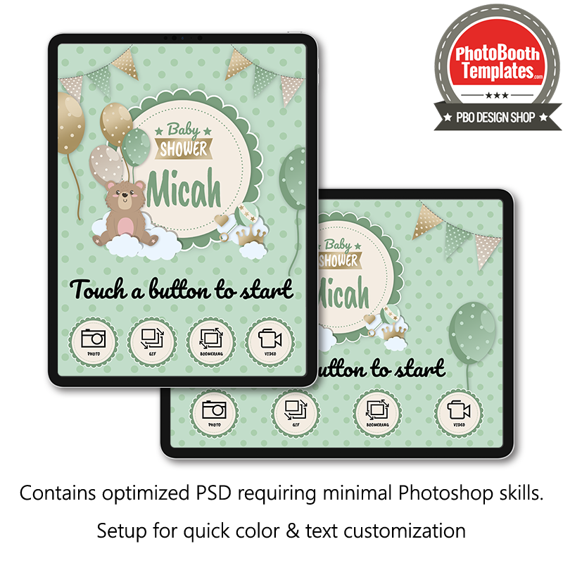 Teddy Bear Baby Shower iPad Welcome Screens