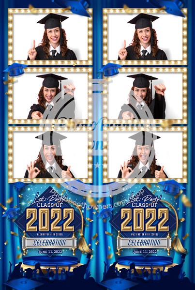 Graduation Caps Celebration 3-up Strips
