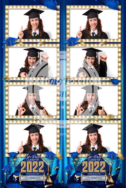 Graduation Caps Celebration 4-up Strips