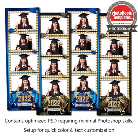 Graduation Caps Celebration 4-up Strips