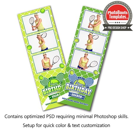 Tennis Celebration 3-up Strips