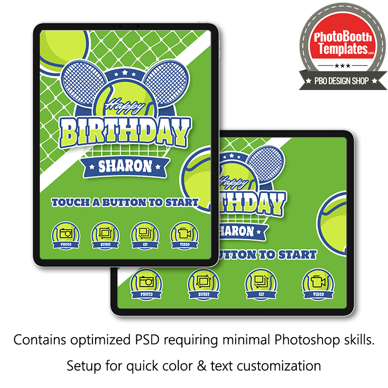 Tennis Celebration iPad Welcome Screens