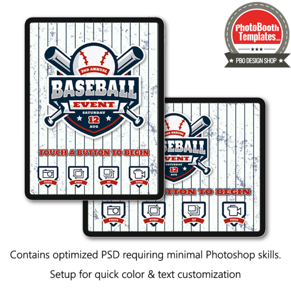 Baseball Pinstripes iPad Welcome Screens