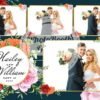 Vibrant Floral Wedding Postcard
