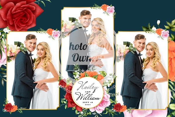 Vibrant Floral Wedding Postcard