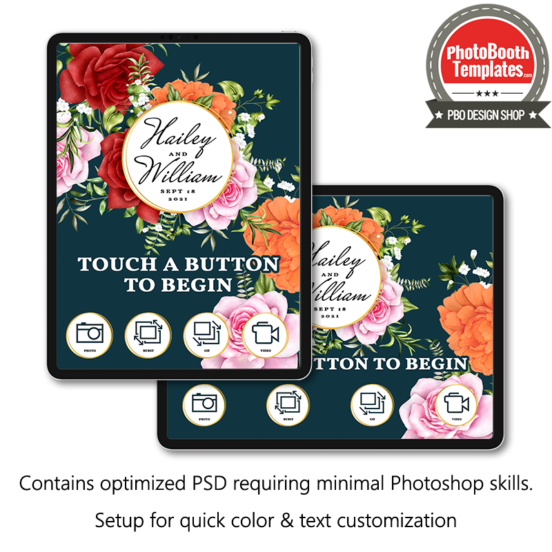 Vibrant Floral Wedding iPad Welcome Screens