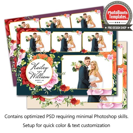 Vibrant Floral Wedding Postcard