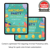 Birthday Blast iPad Welcome Screens