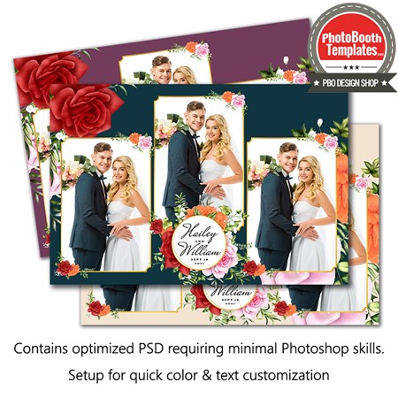 Vibrant Floral Wedding Postcard