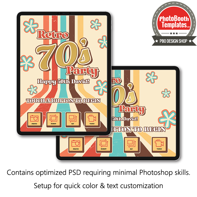 70s Retro Party iPad Welcome Screens
