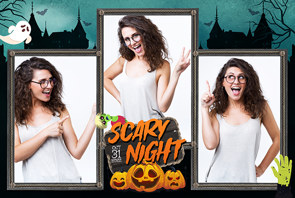 Scary Night 3-pose Postcard
