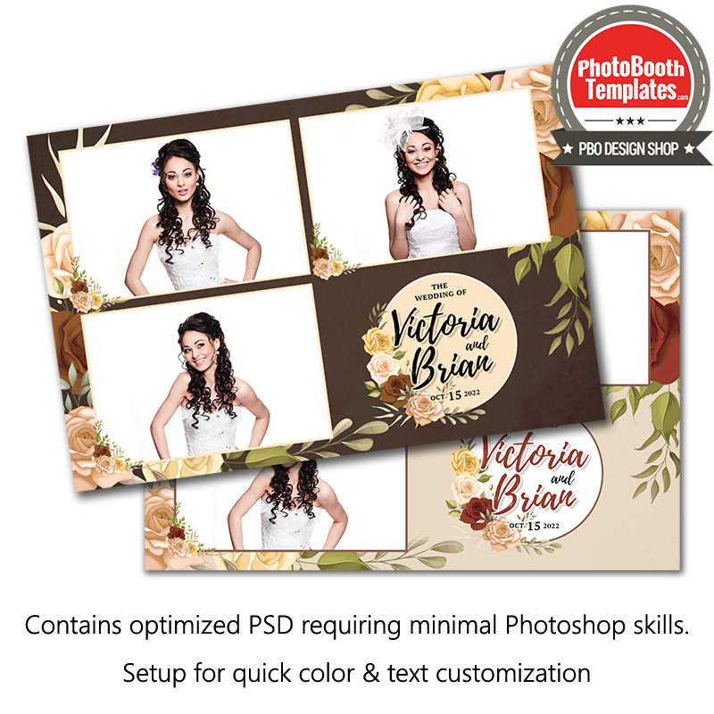 Rustic Autumn Floral 3-pose Postcard