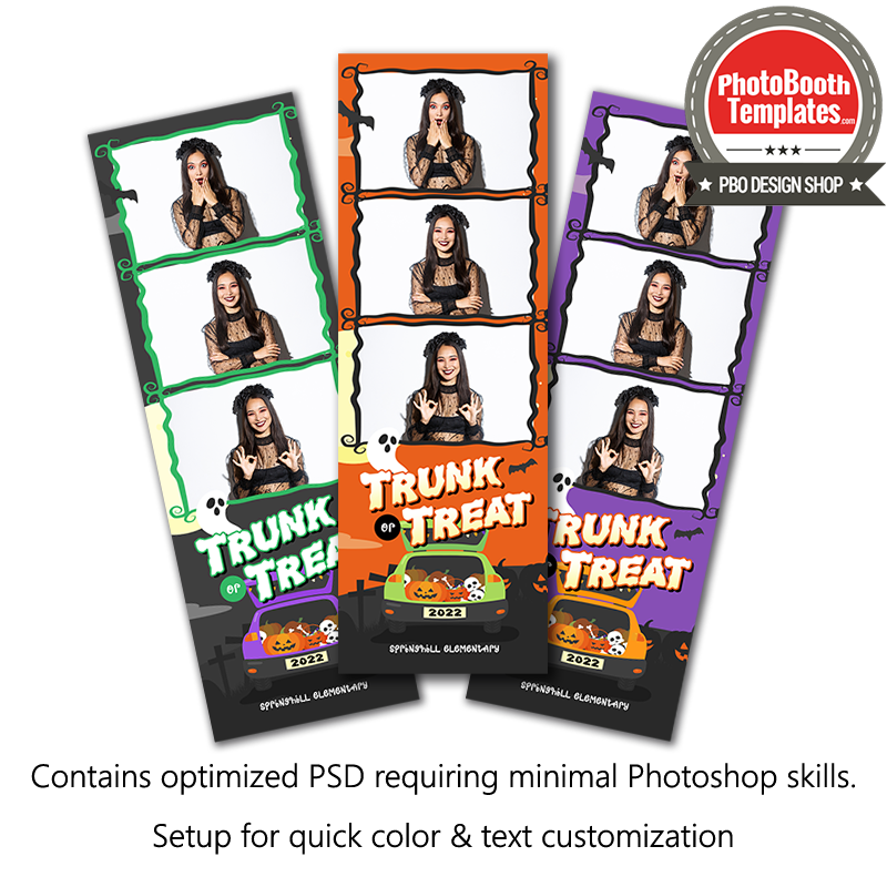 Halloween Trunk or Treat 3-up Strips
