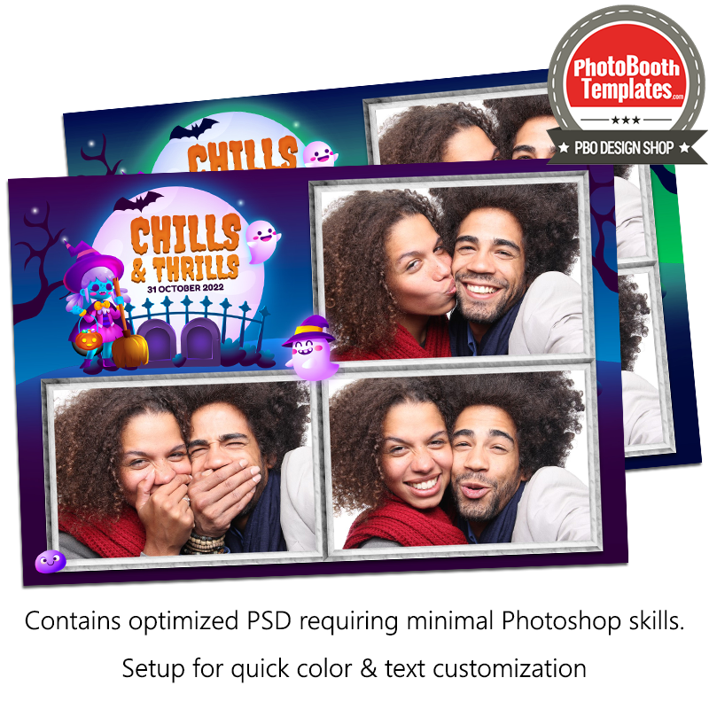 Chills and Thrills 3-pose Postcard