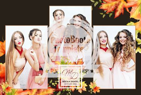 Brilliant Autumn Leaves 3-pose Postcard