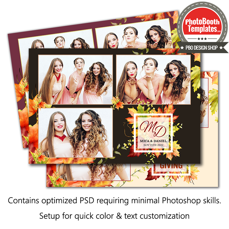 Brilliant Autumn Leaves 3-pose Postcard