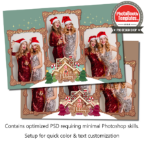 Christmas Gingerbread House 3-pose Postcard