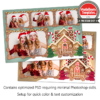 Christmas Gingerbread House 4-pose Postcard