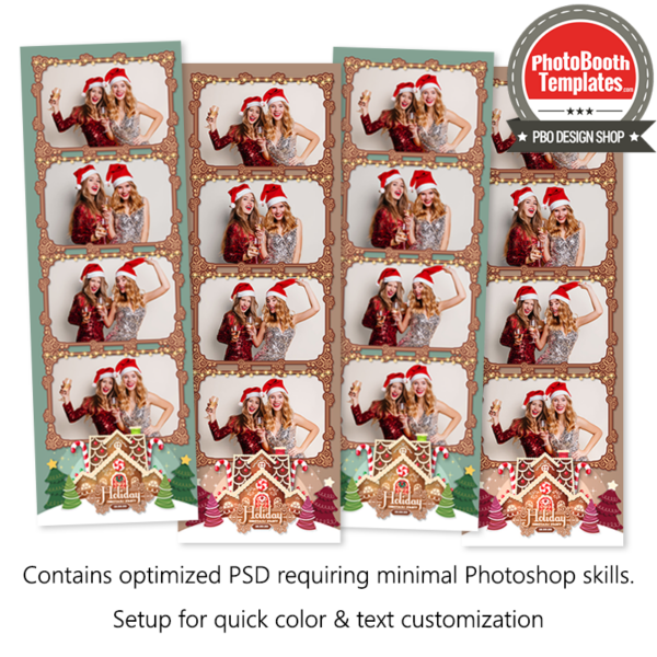 Christmas Gingerbread House 4-up Strips