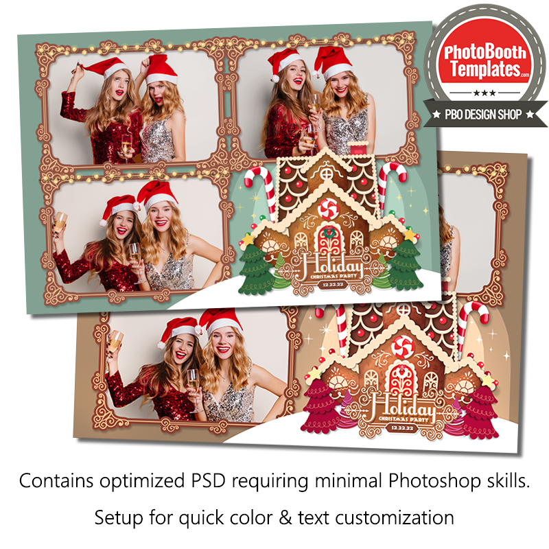 Christmas Gingerbread House 3-pose Postcard