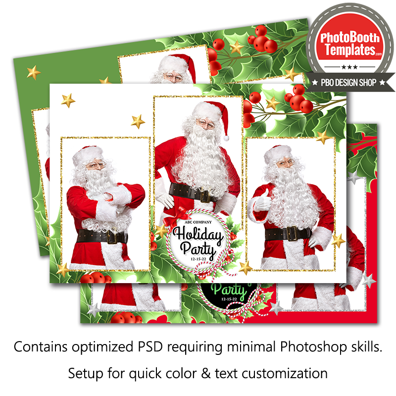 Holiday Holly 3-pose Postcard