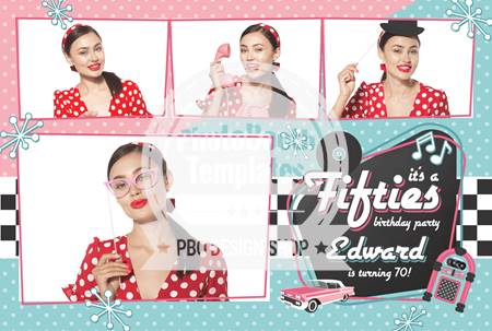 50s Retro Party 4-pose Postcard