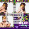 Festive Mardi Gras Celebration 3-pose Postcard