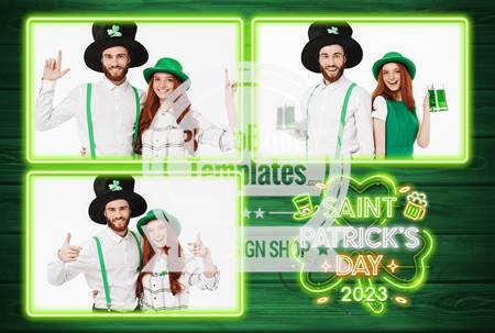 Saint Patrick’s Neon 3-pose Postcard