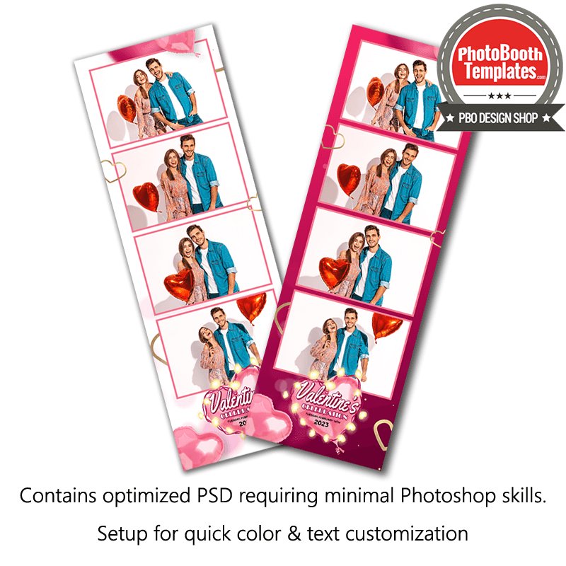 Beaming Hearts 4-up Strips