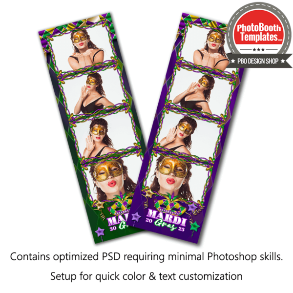 Festive Mardi Gras Celebration 4-up Strips