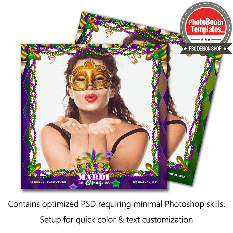 Festive Mardi Gras Celebration Square