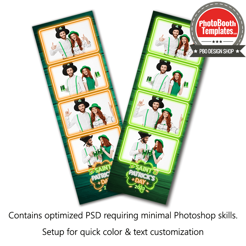 Saint Patrick’s Neon 4-up Strips