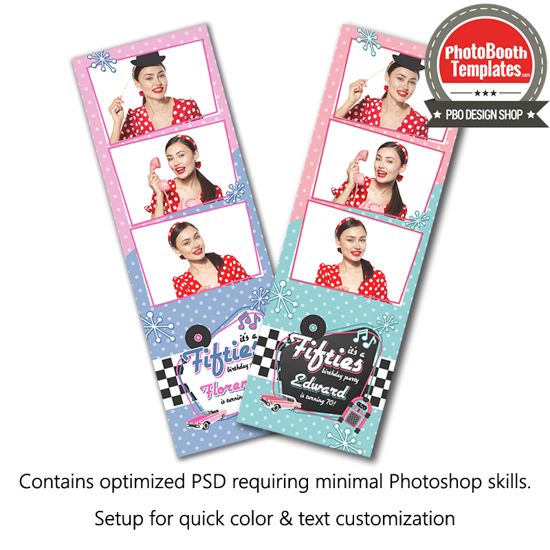 50s Retro Party 3-up Strips