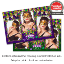 Festive Mardi Gras Celebration 3-pose Postcard