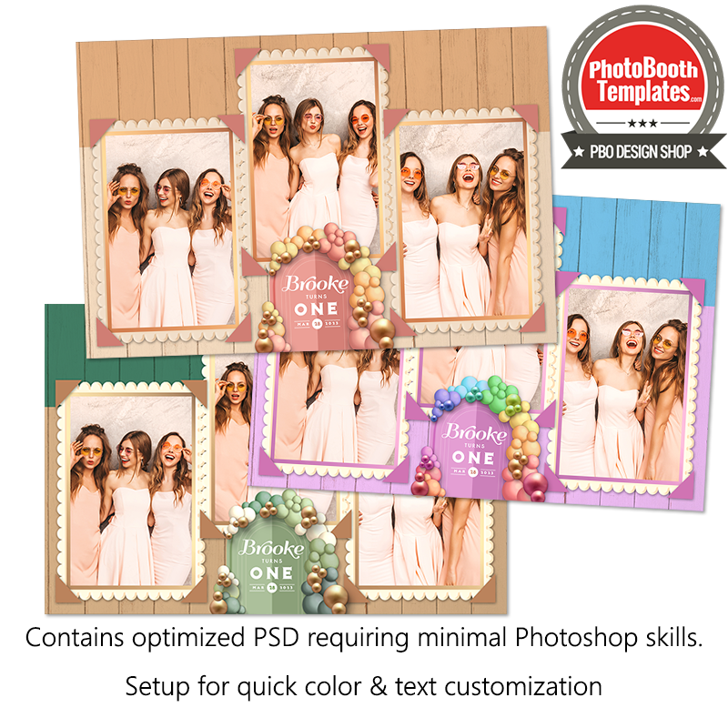 Balloon Garland Arch 3-pose Postcard